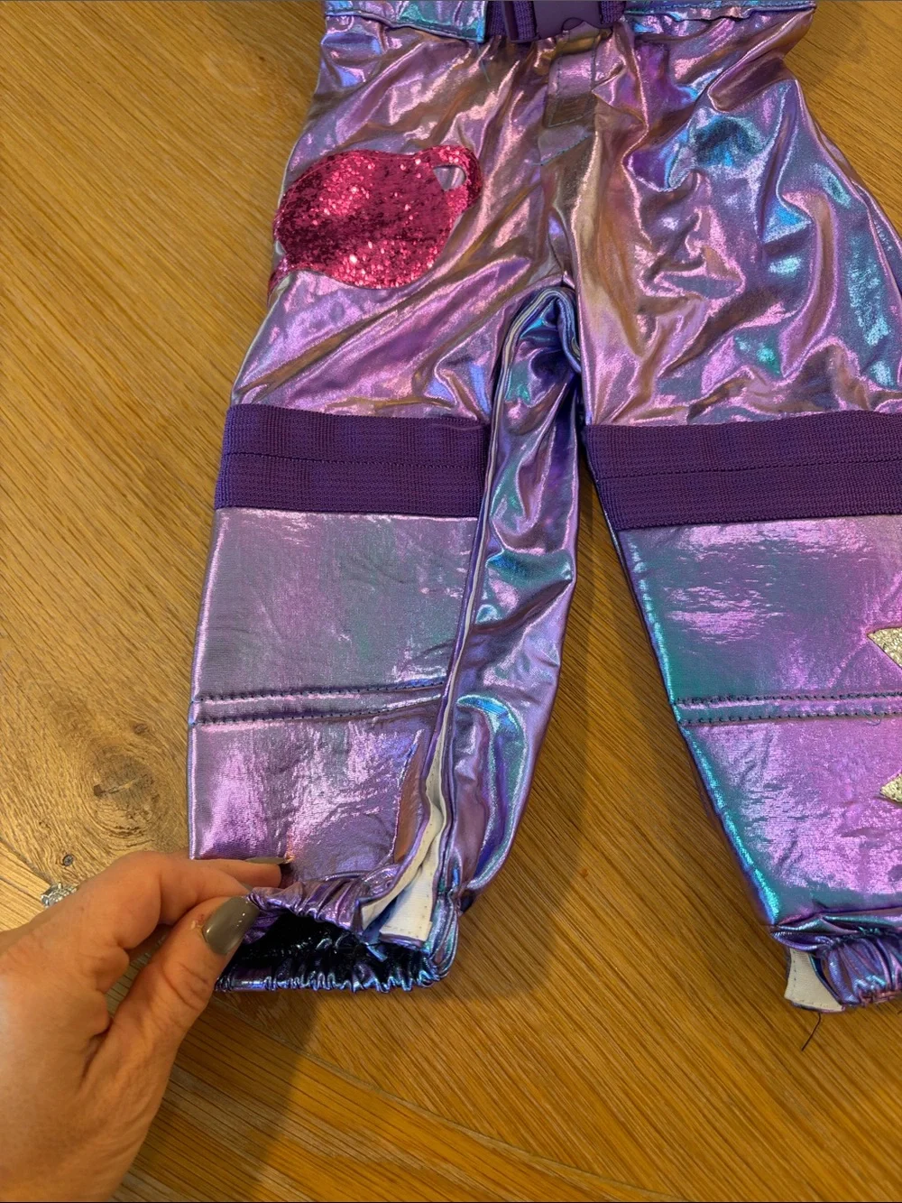 Pottery barn purple metallic spacesuit